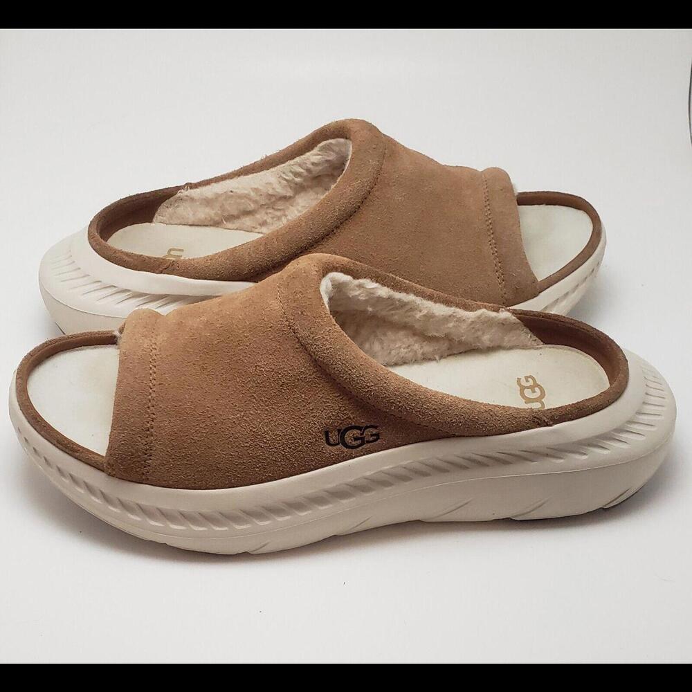 NWOB Mens UGG V2 Brown Suede Slides CA805 Beach Outdoor Shoes 1127631 Size 8